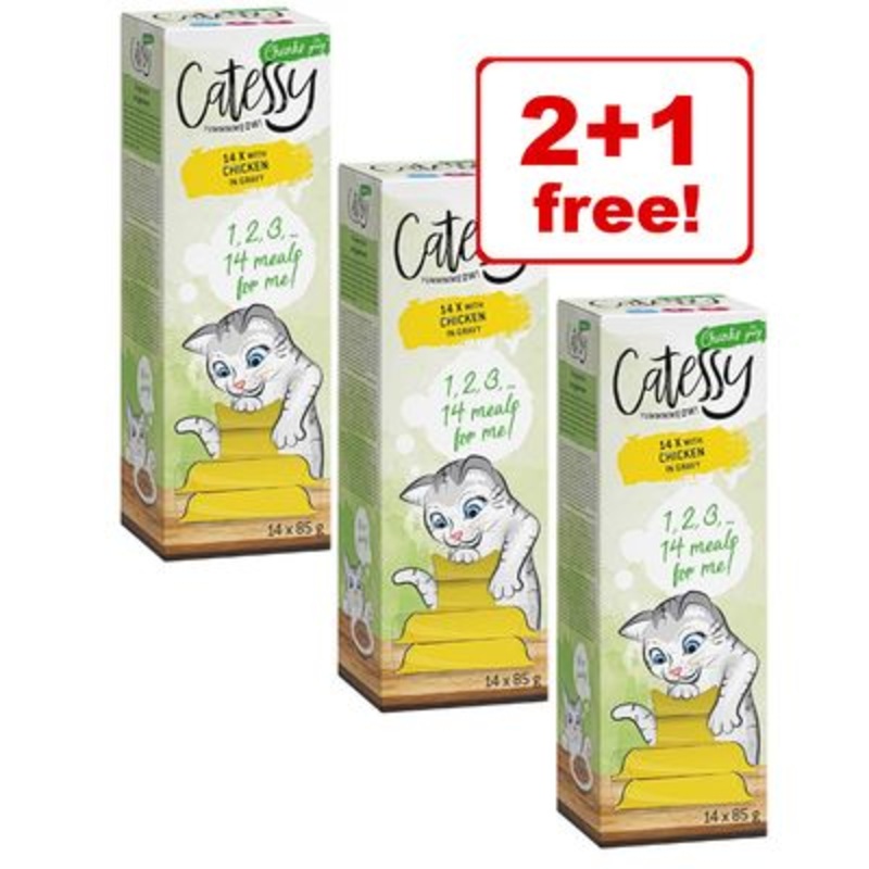 42 x 85g Catessy Chunks in Sauce Wet Cat Food - 2 + 1 Free! *