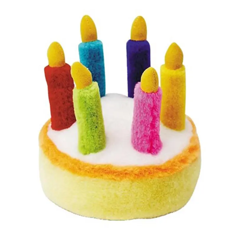 Multipet Musical Birthday Cake Plush Dog Toy