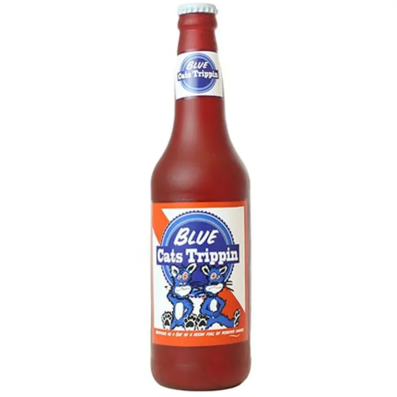 Silly Squeakers Beer Bottle Dog Toy - Blue Cats Trippin