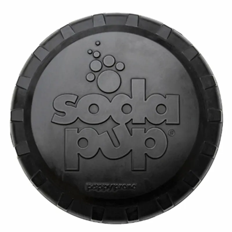 SodaPup Bottle Top Flyer Dog Toy - Magnum Black
