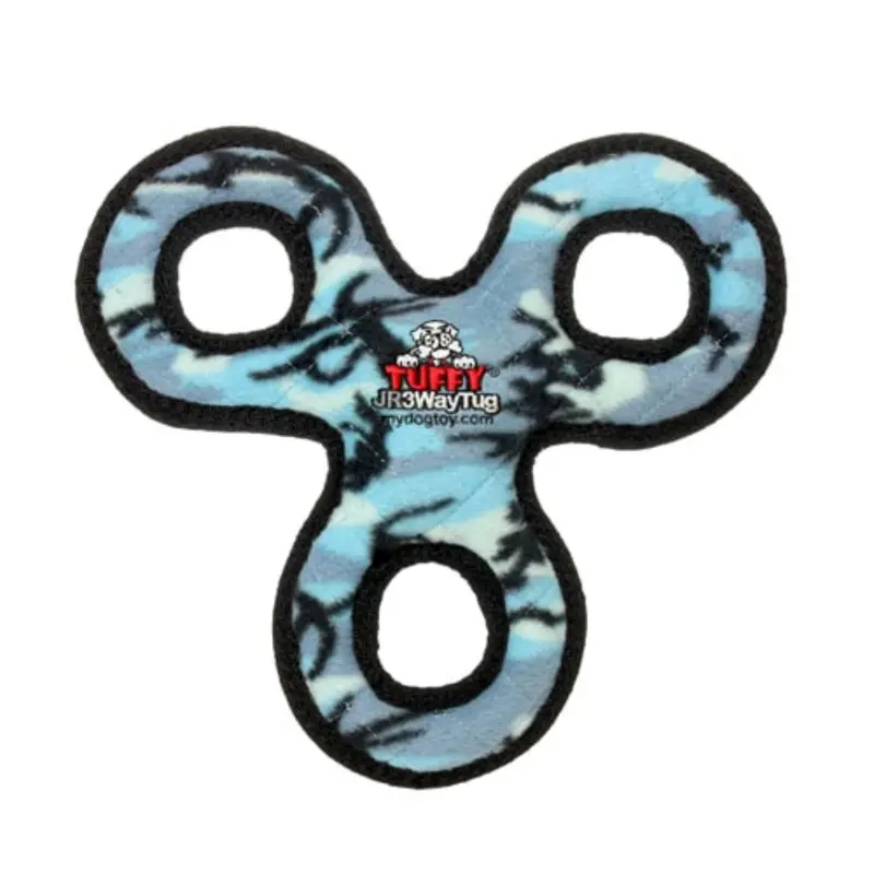 Tuffy Jr 3-Way Tug Dog Toy - Camo Blue