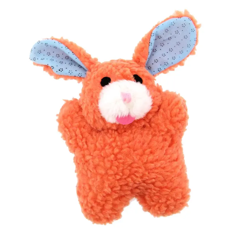 Zanies Cuddly Berber Babies Dog Toy - Orange Bunny