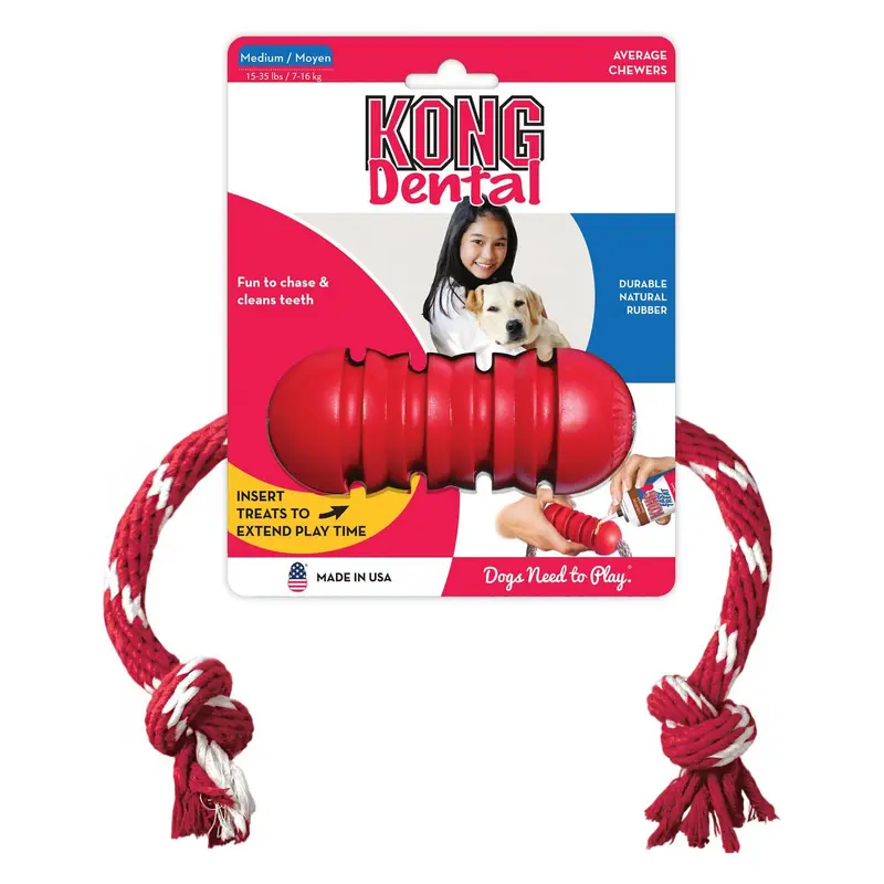 KONG Dental Dog Toy with Rope