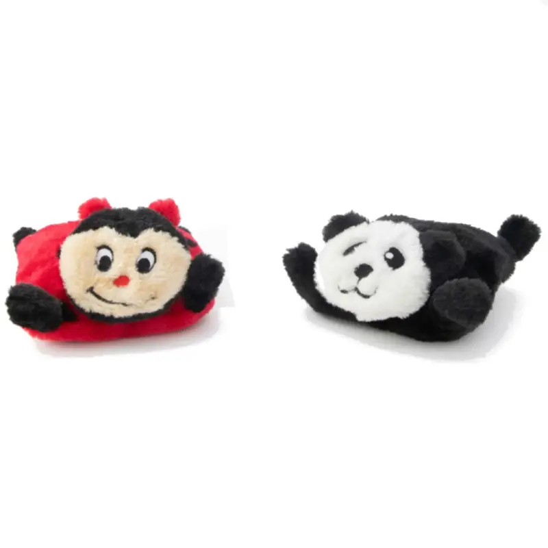 ZippyPaws Squeakie Pads Friends Combo Dog Toy - Ladybug & Panda