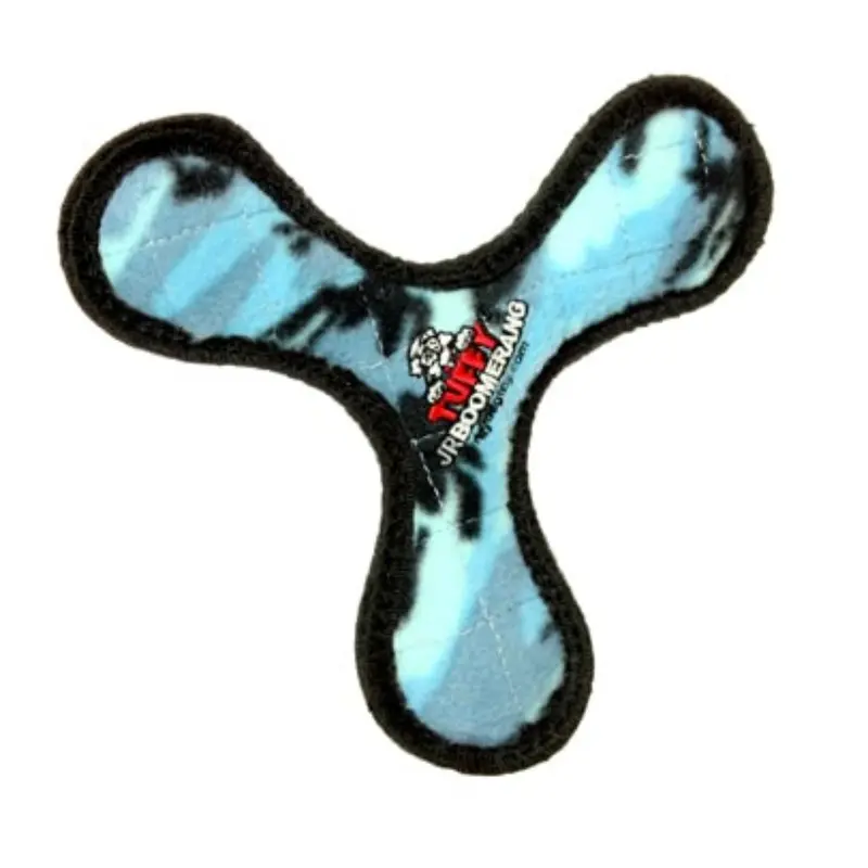 Tuffy Jr Boomerang Dog Toy - Camo Blue