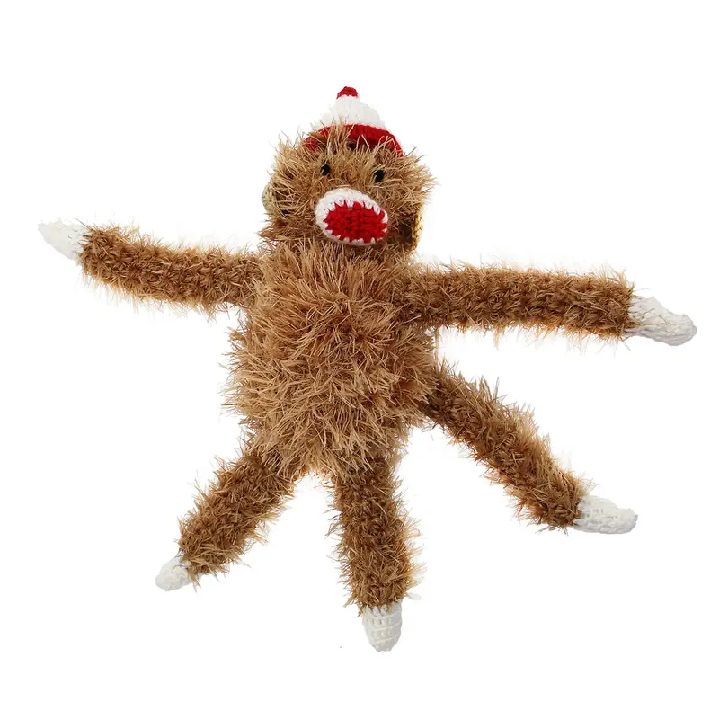 OoMaLoo Handmade Sock Monkey Dog Toy