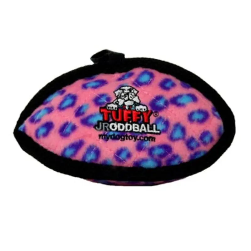 Tuffy Jr Oddball Dog Toy - Pink Leopard