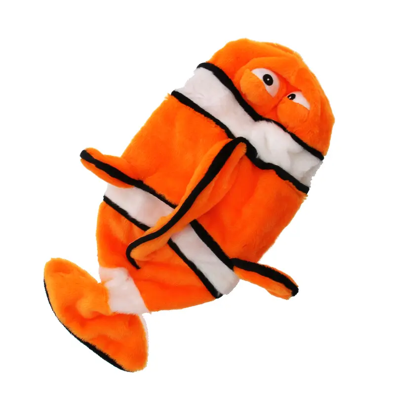 Doggles Sea Life Plush Bottle Dog Toy - Clownfish