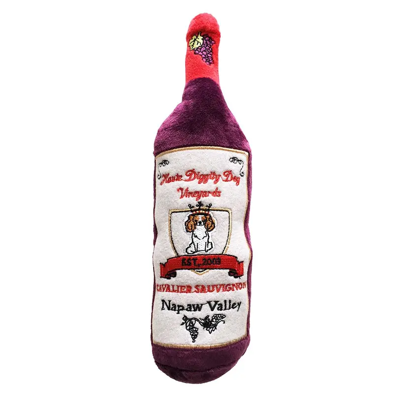 Haute Diggity Dog Cavalier Sauvignon Wine Bottle Plush Dog Toy