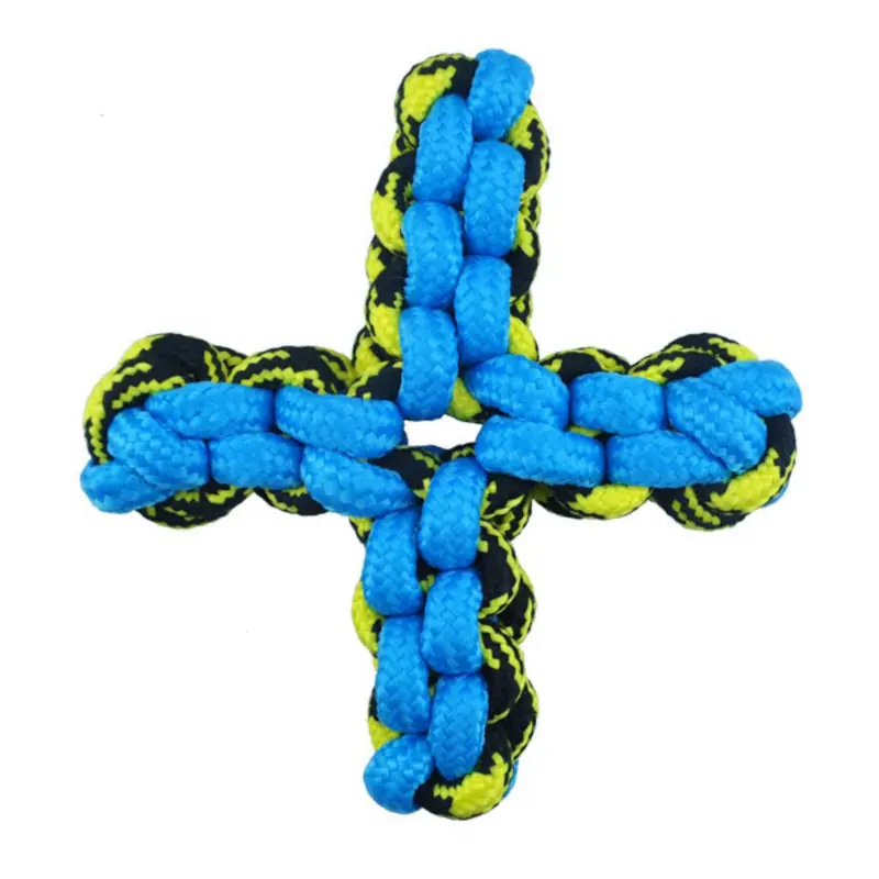 Pet Park Blvd Paracord Rope Twisted Quad X Dog Toy - Blue