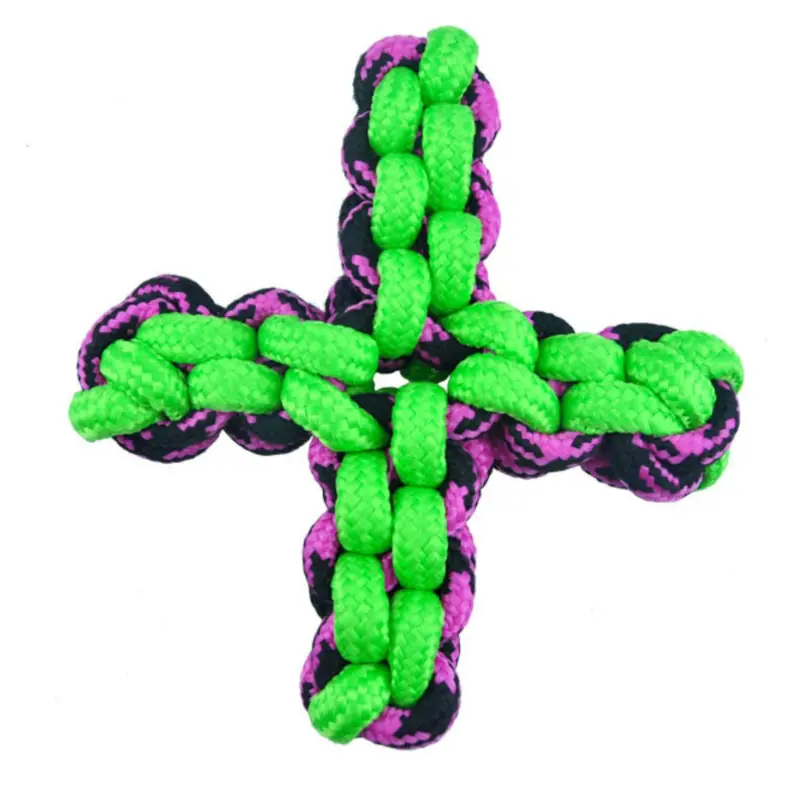 Pet Park Blvd Paracord Rope Twisted Quad X Dog Toy - Green