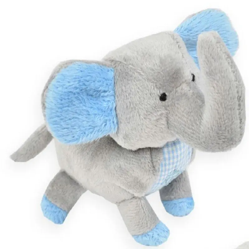 Oscar Newman Safari Baby Pipsqueak Dog Toy - Elephant Blue