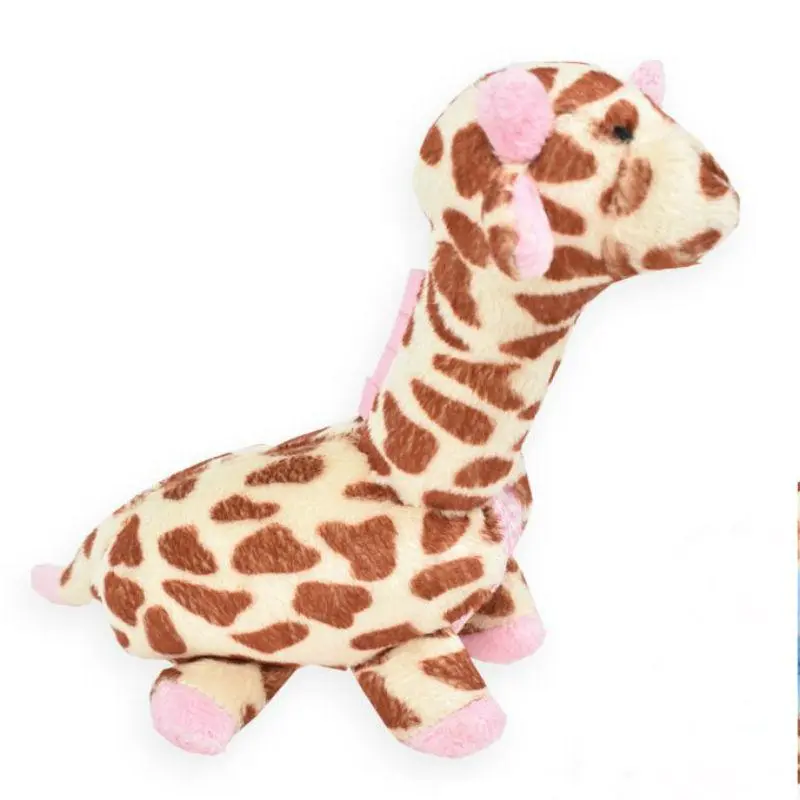 Oscar Newman Safari Baby Pipsqueak Dog Toy - Giraffe Pink