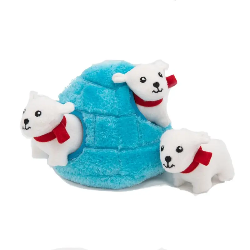ZippyPaws Burrow Dog Toy - Polar Bear Igloo