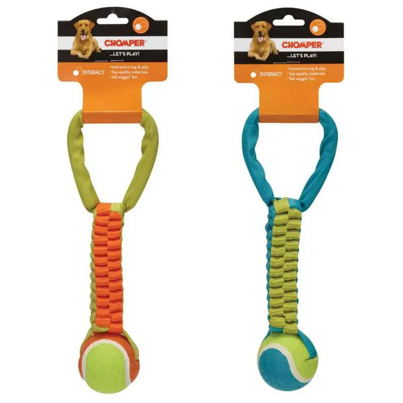 Chomper Braided Nylon Tennis Ball Tug Dog Toy
