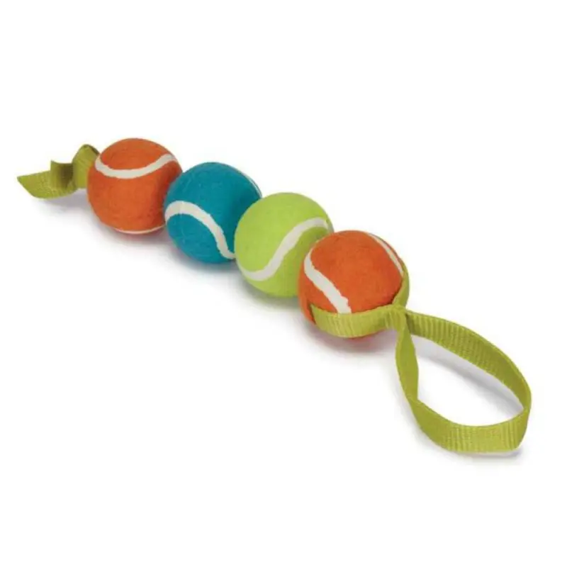 Chomper Four-Ball Nylon Tennis Tug Dog Toy