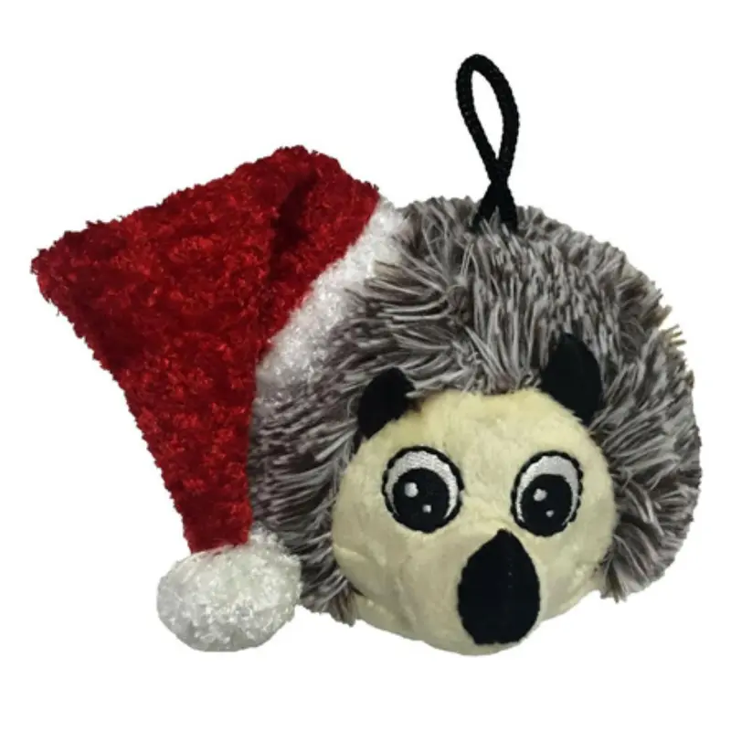 PetLou Christmas EZ Squeaky Hedgehog Dog Toy