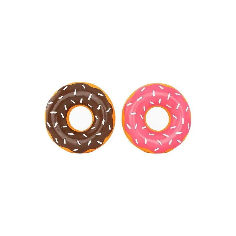 ZippyTuff Latex Donutz Dog Toys 2-Pack - Chocolate and Strawberry