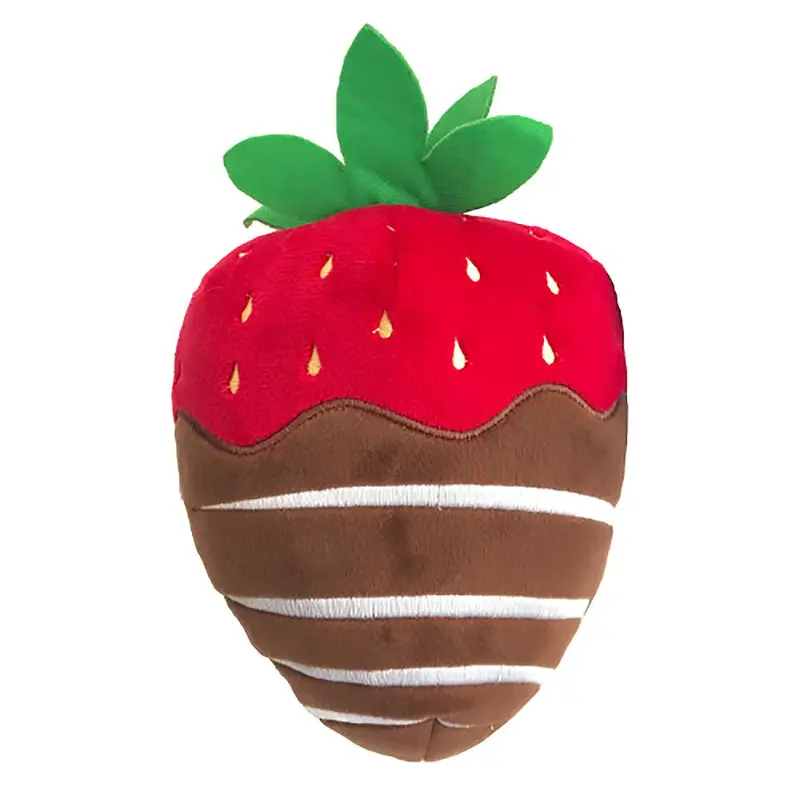 Lulubelles Power Plush Dog Toy - Chocolate Dipped Strawberry