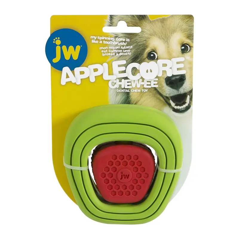 JW Chew-ee Dental Dog Toy - Apple Core