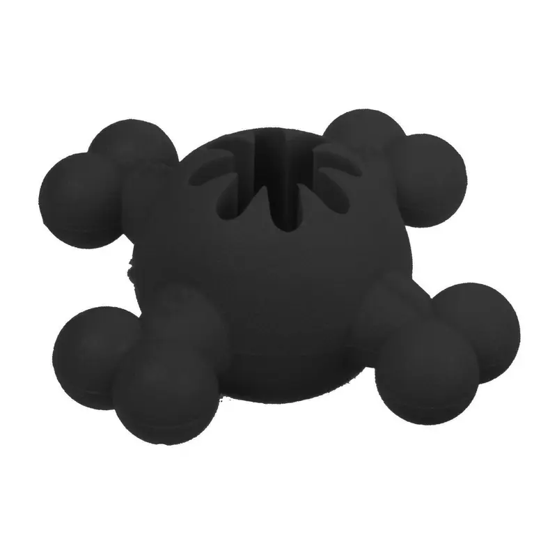 Pet Life Quadra-Bone TPR Treat Dispensing Durable Dog Toy - Black