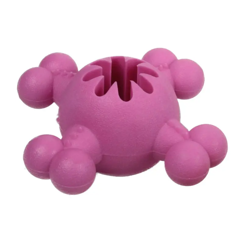 Pet Life Quadra-Bone TPR Treat Dispensing Durable Dog Toy - Pink