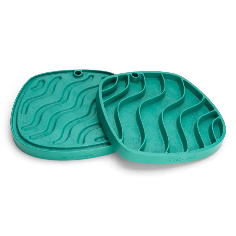 West Paw Seaflex Feast Mat Dog Slow Feeder - Green Kelp Waves