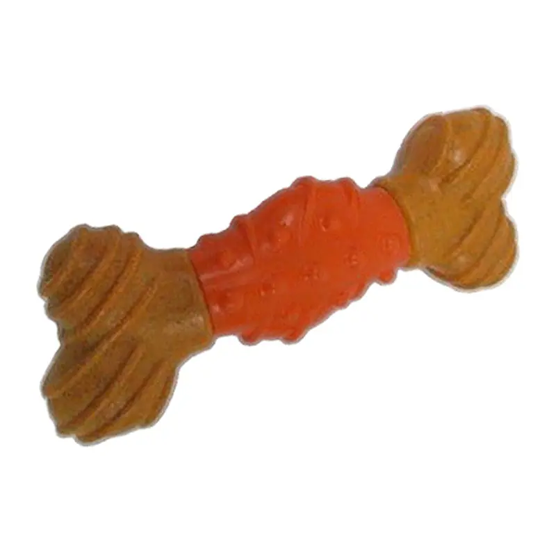 Ethical Spot Bambone Dental Bone Dog Toy - Peanut Butter Red