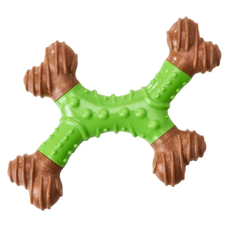 Ethical Spot Bambone Dental X-Bone Dog Toy - Apple Green