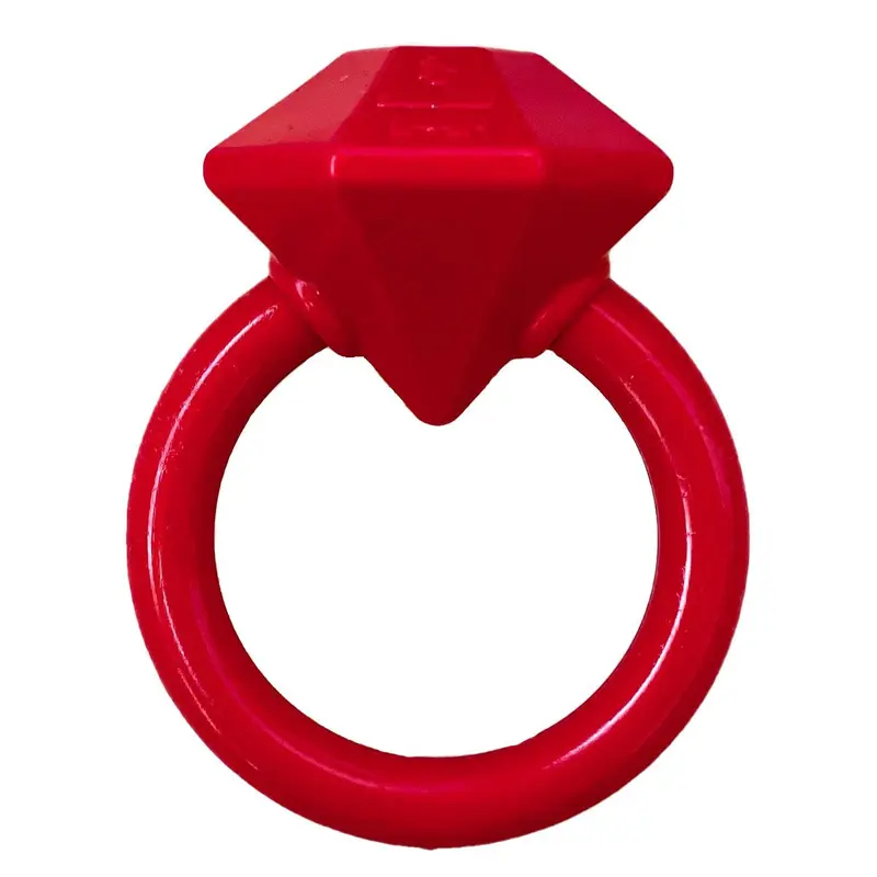 SodaPup Durable Diamond Ring Dog Toy - Red