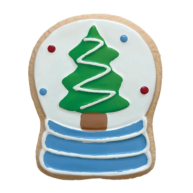 foufou Dog Holiday Cookies for Santa Chew Latex Dog Toy - Snow Globe