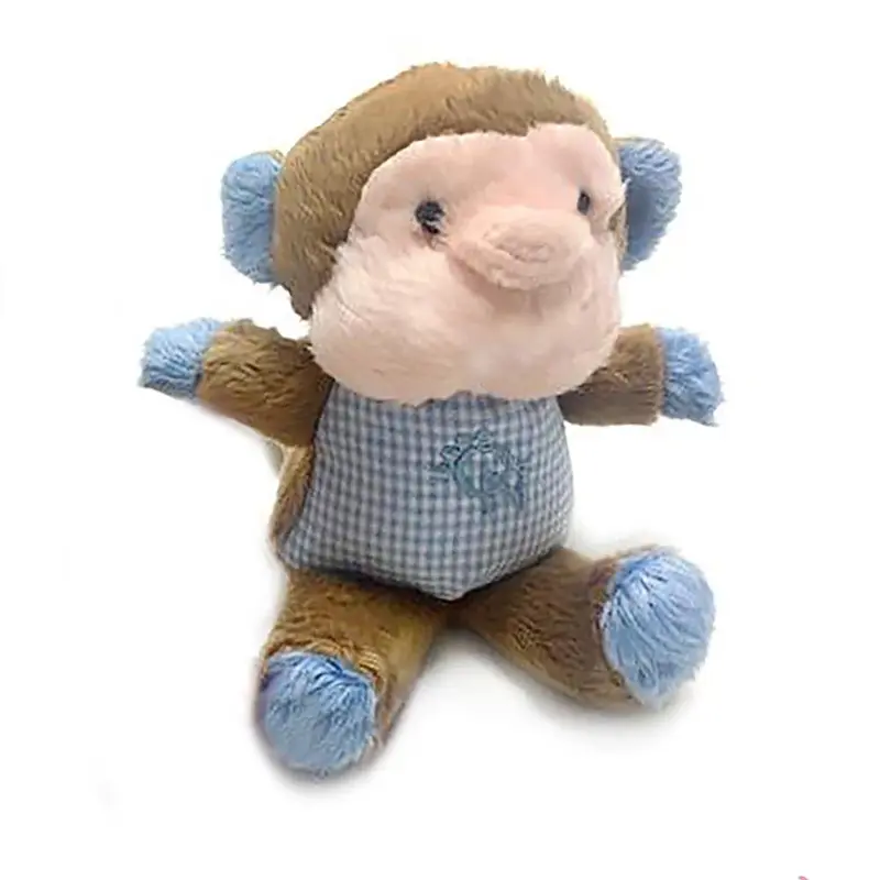 Oscar Newman Safari Baby Pipsqueak Dog Toy - Monkey Blue