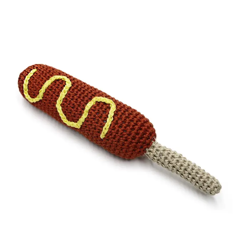 Hot Dog Crochet Dog Toy by Dogo 