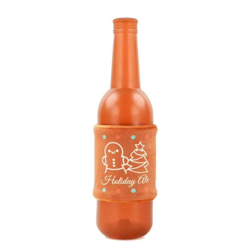 HugSmart Happy Woofmas Boozy Tailz TPR Rubber Dog Toy - Holiday Ale