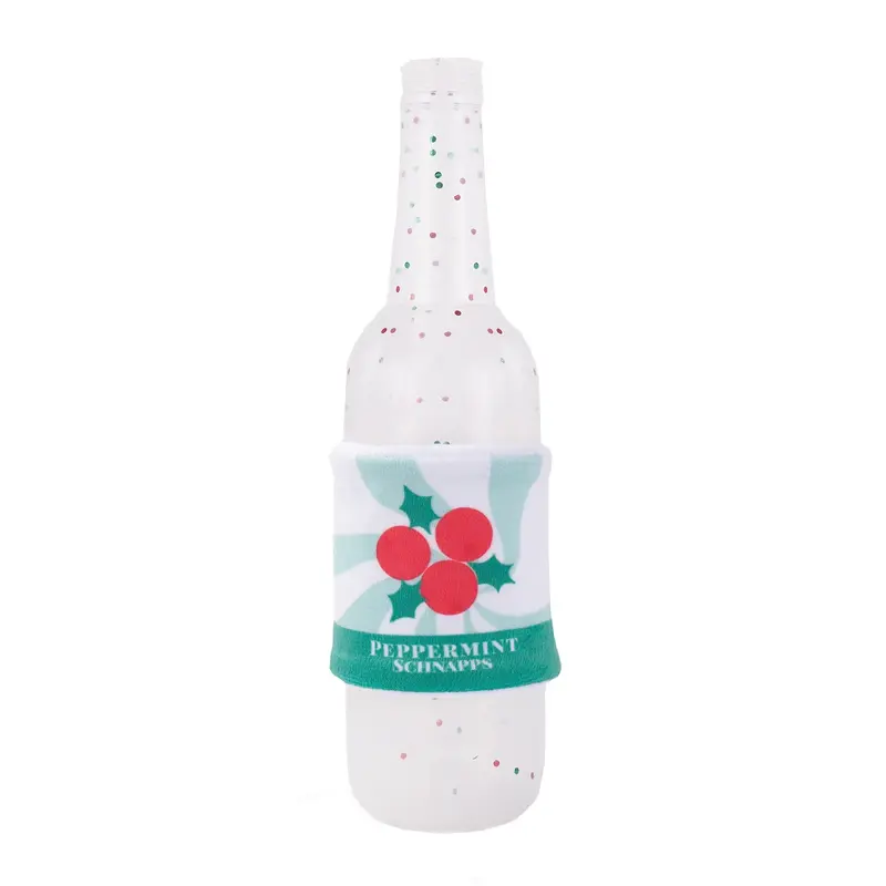 HugSmart Happy Woofmas Boozy Tailz TPR Rubber Dog Toy - Peppermint Schnappers