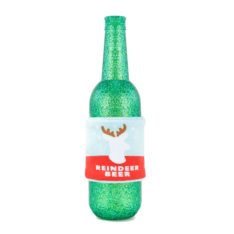 HugSmart Happy Woofmas Boozy Tailz TPR Rubber Dog Toy - Reindeer Beer