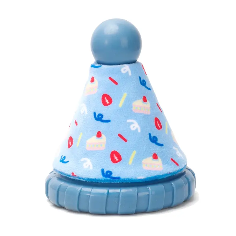 HugSmart Yappy Birthday Party Hat TPR Rubber Dog Toy - Blue