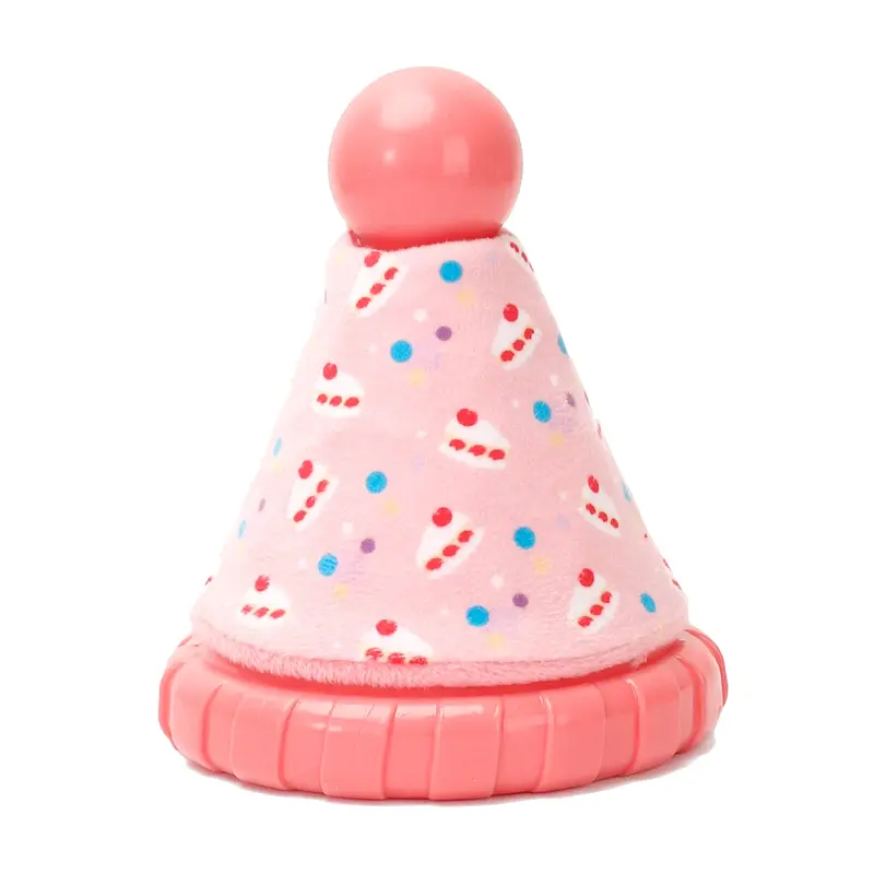 HugSmart Yappy Birthday Party Hat TPR Rubber Dog Toy - Pink