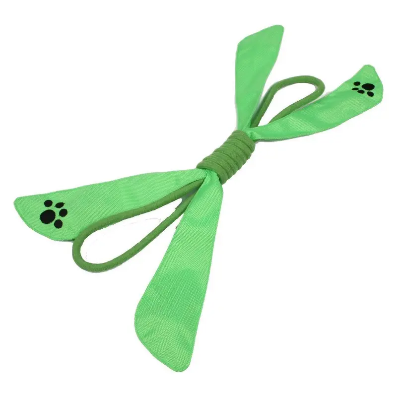 Pet Life Extreme Bow Sporty Rope and Squeak Dog Toy - Green
