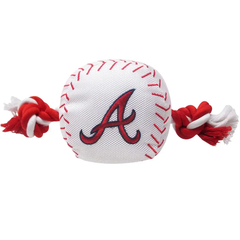 Atlanta Braves Nylon Plush Baseball Rope Dog Toy