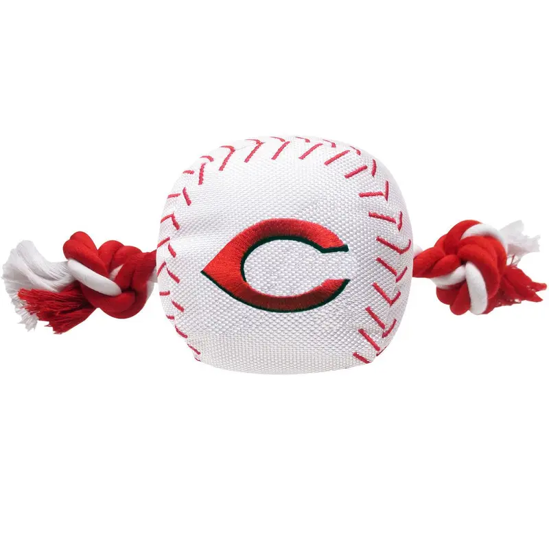 Cincinnati Reds Nylon Plush Baseball Rope Dog Toy