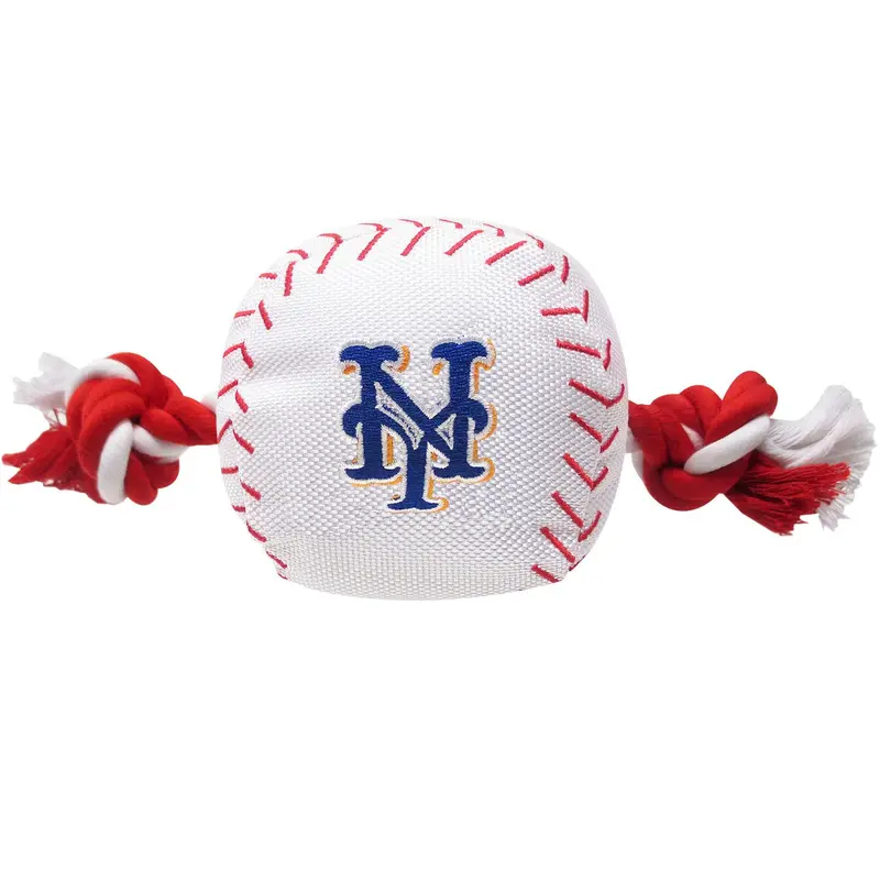 New York Mets Nylon Plush Baseball Rope Dog Toy