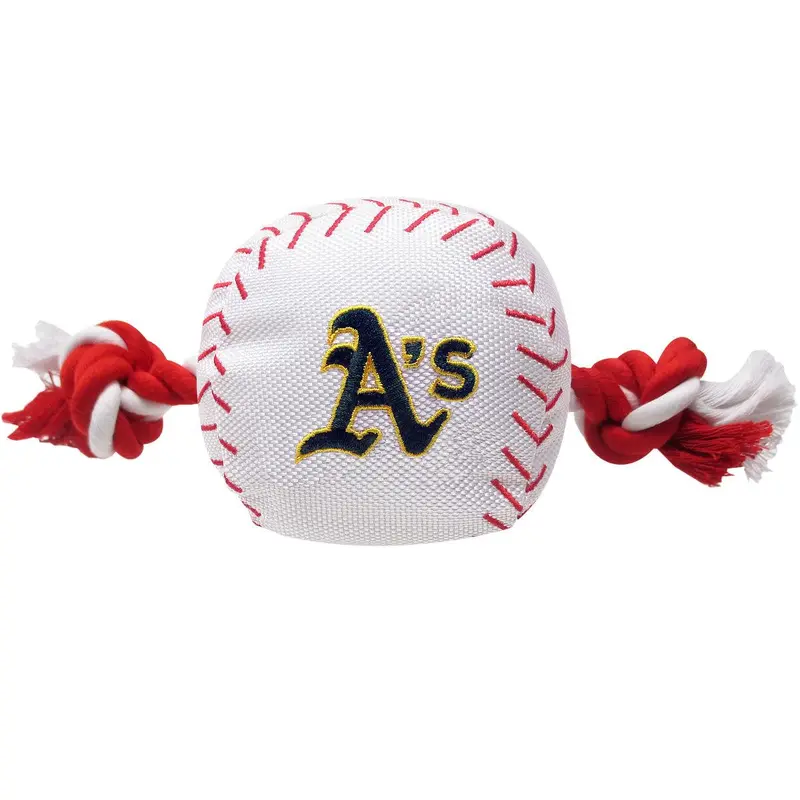 Oakland Athletics Nylon Plush Baseball Rope Dog Toy