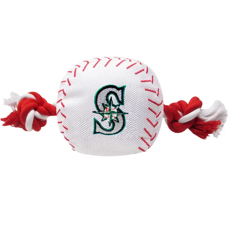 Seattle Mariners Nylon Plush Baseball Rope Dog Toy