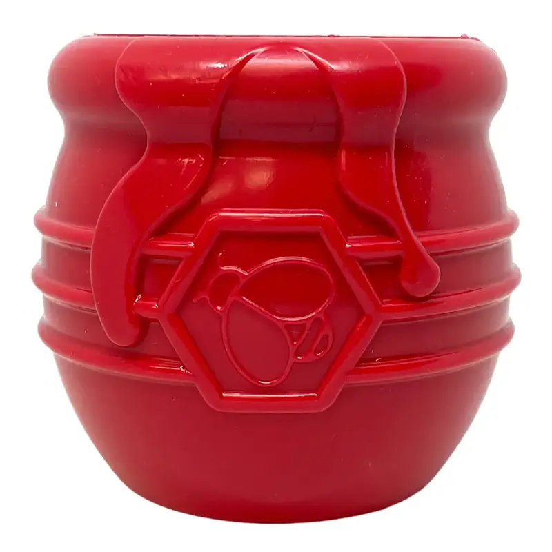 SodaPup Durable Pup-X Honey Pot Treat Dispensing Dog Toy - Red