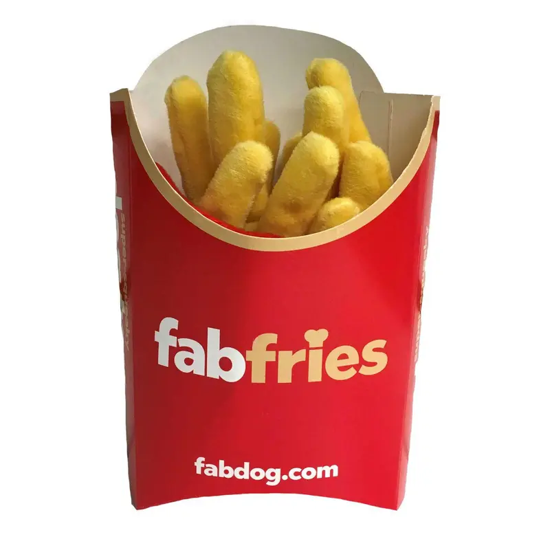 fabdog Foodies Plush Dog Toy - French Fries Super-Squeaker