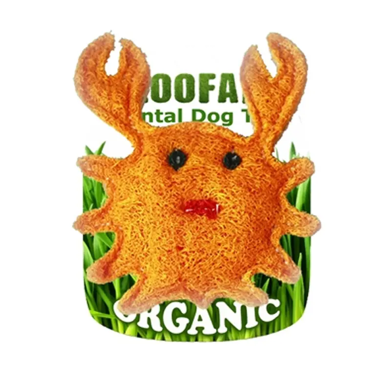Hip Doggie Loofah Dental Dog Toy - Crab