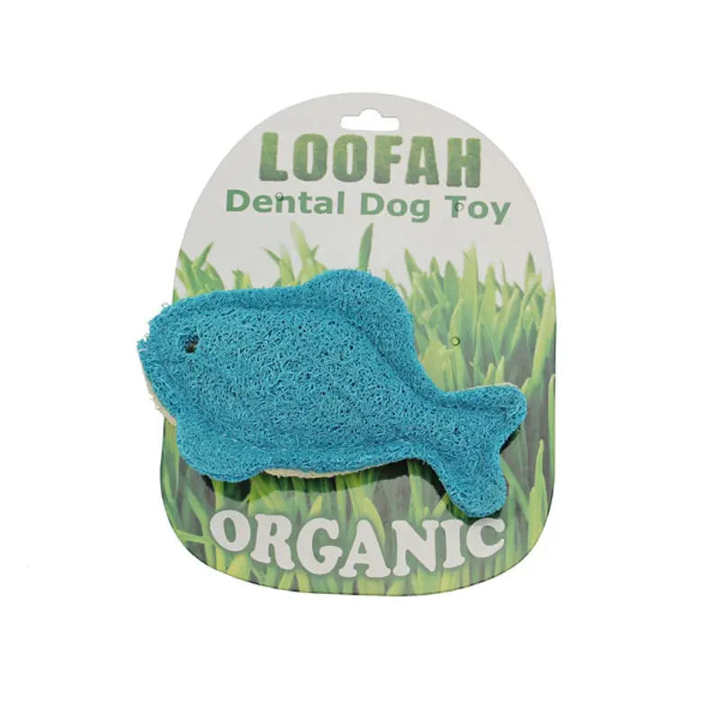 Hip Doggie Loofah Dental Dog Toy - Fish