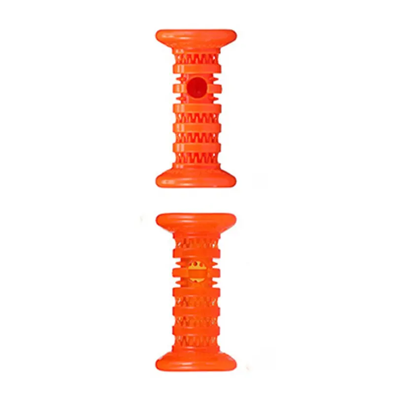 Neater Feeder Rolly Cannoli Dog Toy - Barbell Orange