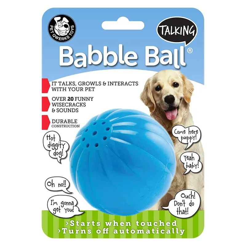 Pet Qwerks Talking Babble Ball Dog Toy